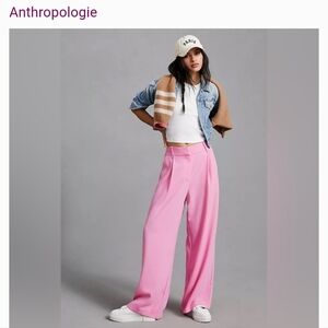ANTROPOLOGIE EXQUISE PINK FLARE PANTS SIZE M